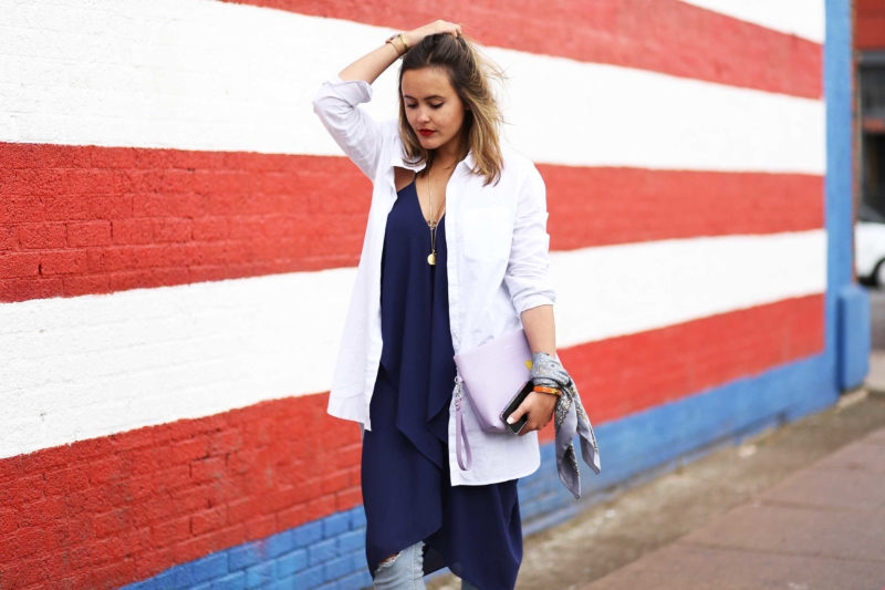 marine blaues kleid