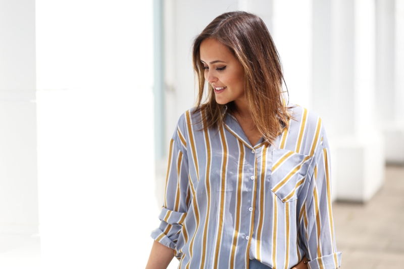 locker sitzende bluse mit streifen