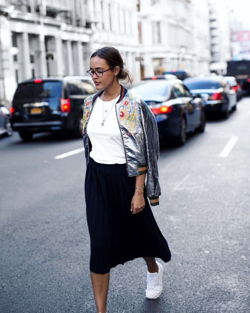 Metallic Bomberjacke, Rock, Sneaker