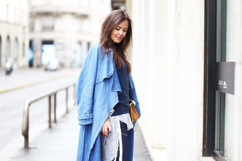 denim coat mit sweater