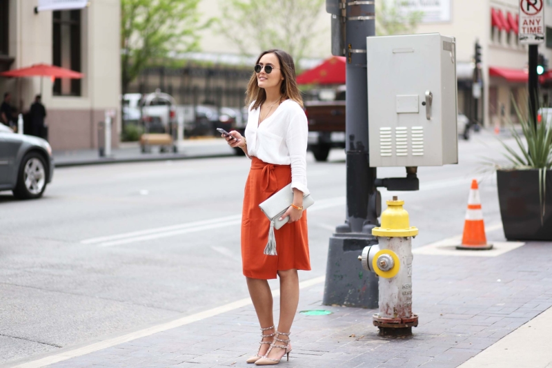 orange skirt