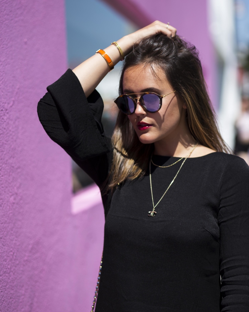 LA Streetstyle mit schwarzem kleid